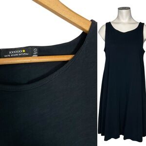 KATE SPADE SATURDAY sz Small A Line Swing Dress Sleeveless Basic Cotton Black